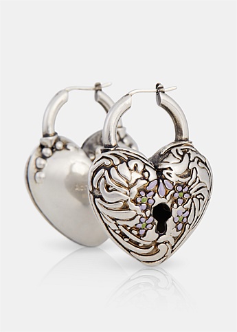 Silver Adore Charm Earrings