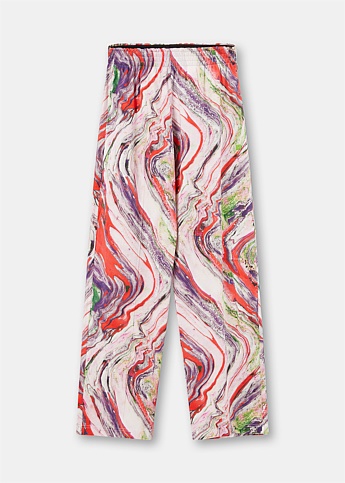 Red Prebble Marble Trousers
