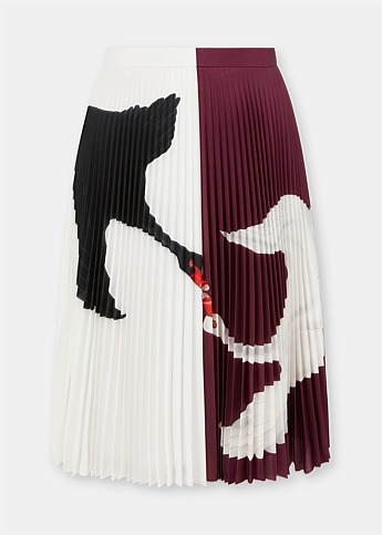 Maroon Rersby Pleated Skirt