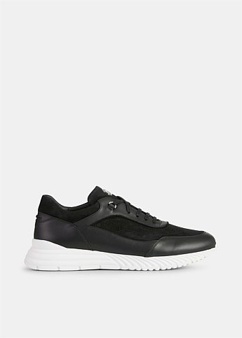 Black Flip Leather Low-Top Sneakers