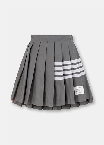 Grey 4-Bar Pleated Skirt
