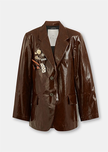 Brown Oversized Blazer Jacket