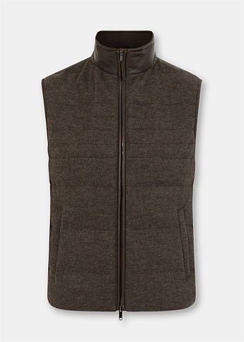 Brown Wool Quilted Vest