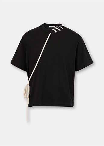 Black Laced Short Sleeve T-Shirt