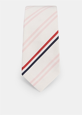 Pink RWB Stripe Silk Tie
