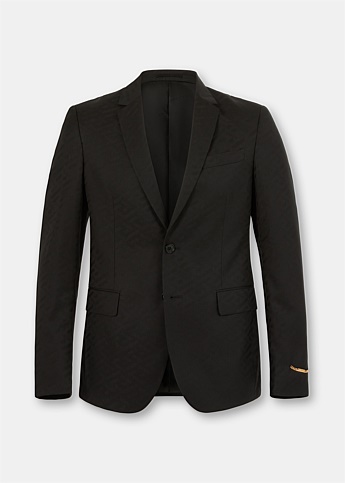 Black Greca Suit Blazer