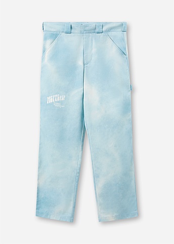 Light Blue Printed Trousers