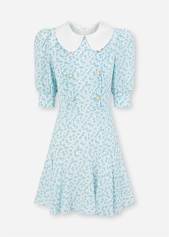 Blue Flower Mini Dress