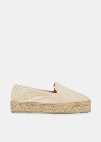 Natural Terry Espadrille Slippers