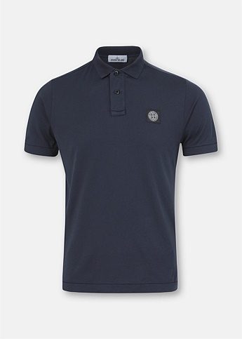 Navy Compass Patch Polo Top