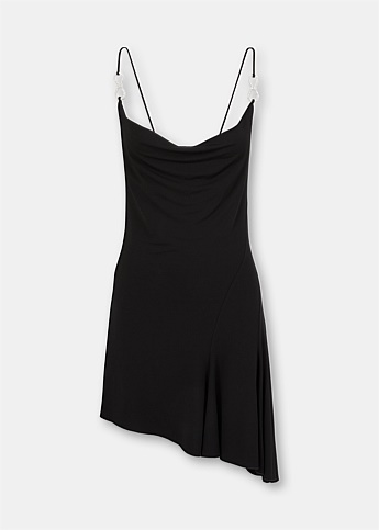 Black Draped Mini Dress
