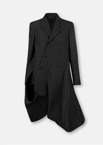 Black Asymmetrical Longline Jacket