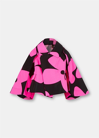 Pink Flower Print Jacket