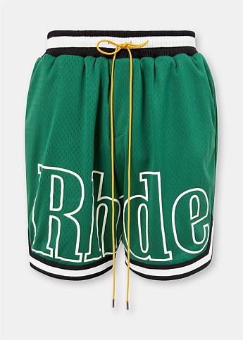 Green Logo Basketball Shorts