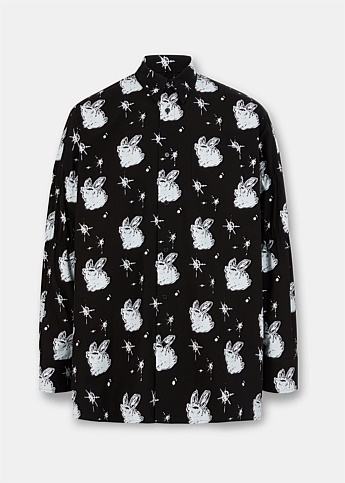 Black & White Bunny Print Shirt