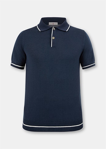 Knitted Short Sleeve Polo Top