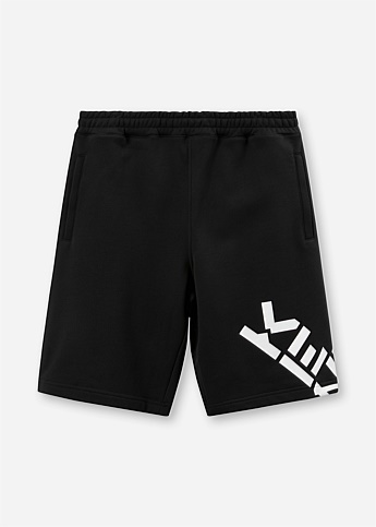 Black Logo Sports Shorts
