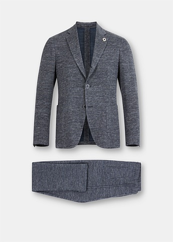 Navy Easywear Linen Two Piece Suit