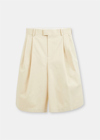 Cream Double Cotton Shorts