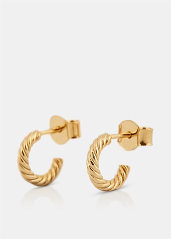 Gold Small Rope Hoops