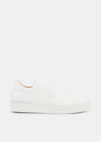 White Hexagon Low-Top Sneakers
