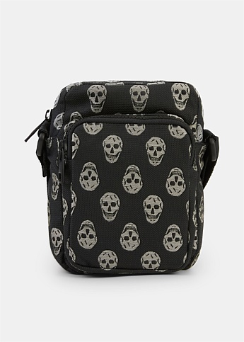 Black Skull Monogram Mini Messenger Bag