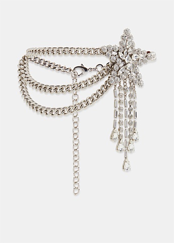 Silver Embellished Chain Choker