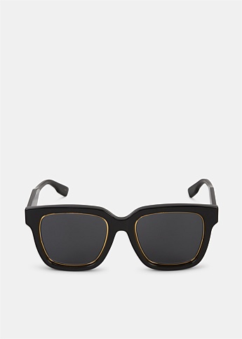 Black Exaggerated Square Sunglasses