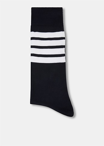 Navy RWB Stripe 4-Bar Socks