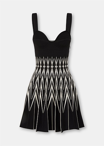 Black Knit Sleeveless Mini Dress