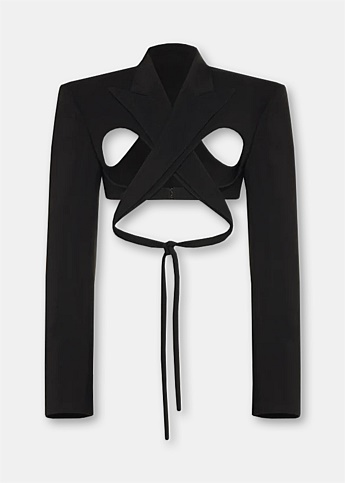Black Crossed Long Sleeve Jacket