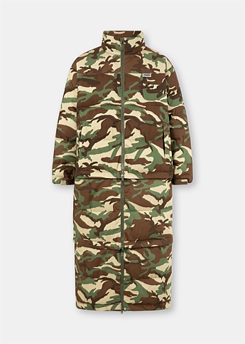 Camouflage Longline Puffer Jacket