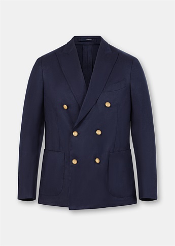 Blue Double Breasted Tailored Jacket