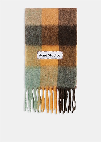 Brown Vally Check Scarf