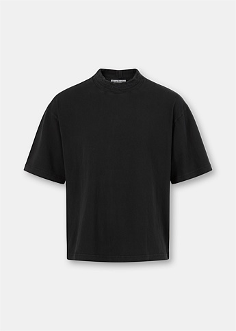 Black Chain Rib Short Sleeve T-Shirt