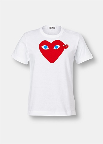White Heart Print Short Sleeve T-Shirt