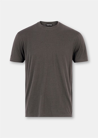 Dark Grey Lyocell Cotton Crewneck T-Shirt