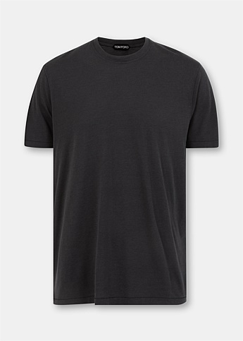 Black Lyocell Cotton Crewneck T-Shirt
