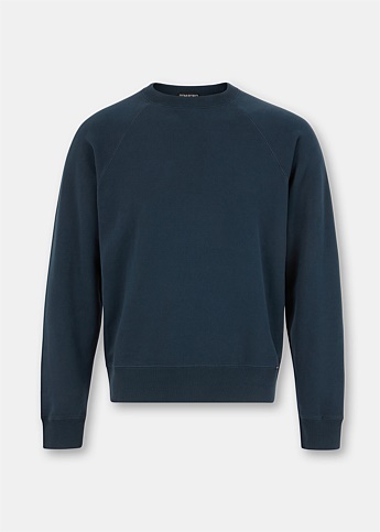 Navy Garment Dyed Crewneck Sweatshirt