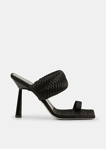 X Rosie 1 Black Satin Sandals