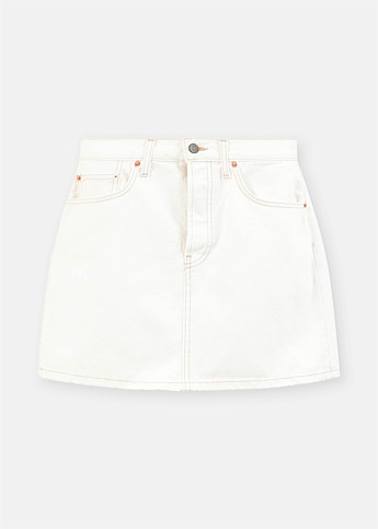 White Denim Mini Skirt