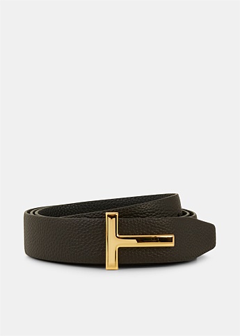 Brown Soft Grain Icon Leather Belt