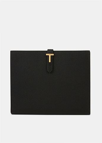 Grained Leather T Strap Organizer