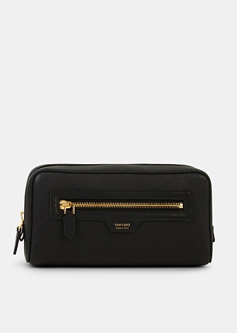 Black Leather Toiletry Case