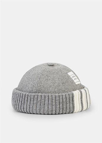 Medium Grey Knit Brim Hat