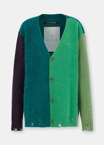 Green Gradient Knit Cardigan