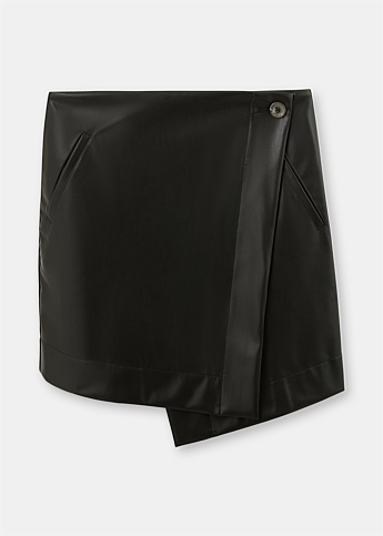 Black Asymmetrical Mini Skirt