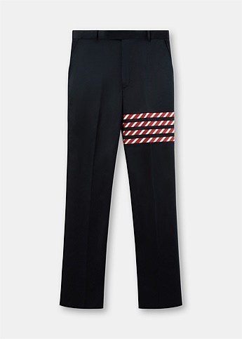 Navy Straight 4-Bar Trousers