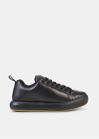 Black Leather Low-Top Sneakers