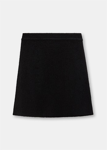 Black Knit Mini Skirt